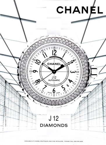 Chanel watch J12 Diamonds print ad 2006 