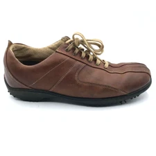 Footjoy Mens Impulse Golf Shoes Brown 57055 Leather Low Top Lace Up Spikes 8M