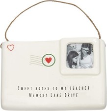 Mud Pie Ceramic Envelope Frame Ornament - Sweet Notes to My Teacher