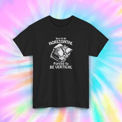 Born to Be Horizontal Shirt | Cat Sleeping Graphic Tee | Lazy Vibes