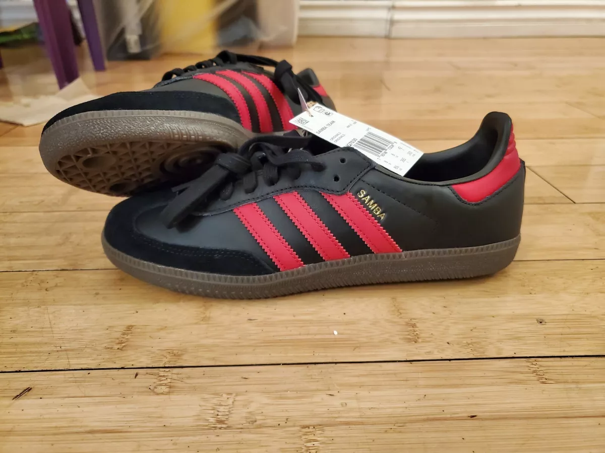 NEW Adidas Samba Team Manchester United Low Mens Shoes Sz 8.5 Black Red HQ7030