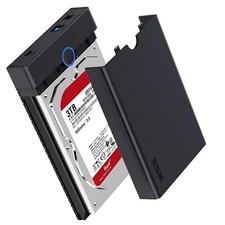 SSK 3.5 External Hard Drive Enclosure USB 3.0 to SATA Lay-Flat Tool-Free Case...