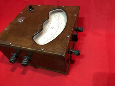 VINTAGE GERMAN WOODEN INSTRUMENT OHMMETER MESSBEREICH OHM METER TESTER