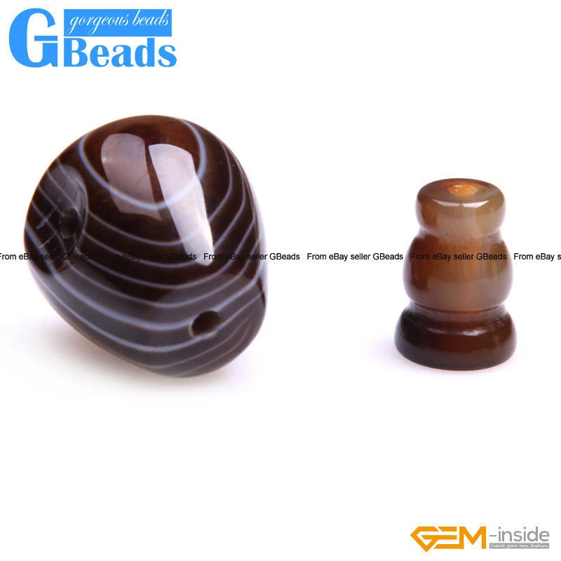 Natural 3 Hole Botswana Sardonyx Onyx Agate Tibetan Mala Guru Beads One Set