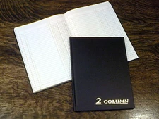 Adams Account Book, 2 Columns, 7 x 9.25", Black, 80 Pages, # ARB8002M, Ledger