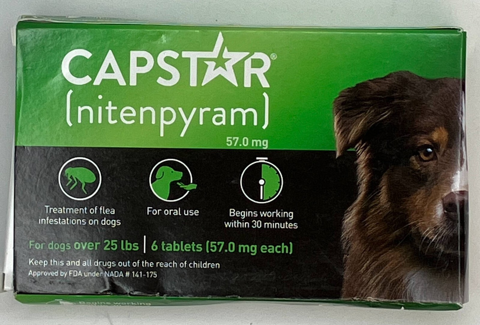 Capstar for Dogs over 25 lbs (6 Tablets ) Oral ( nitenpyram ) Green