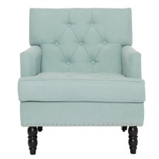 Chesterfield High Back Chair Button Tufted Winged Armchair Fireside Fabric Sofa