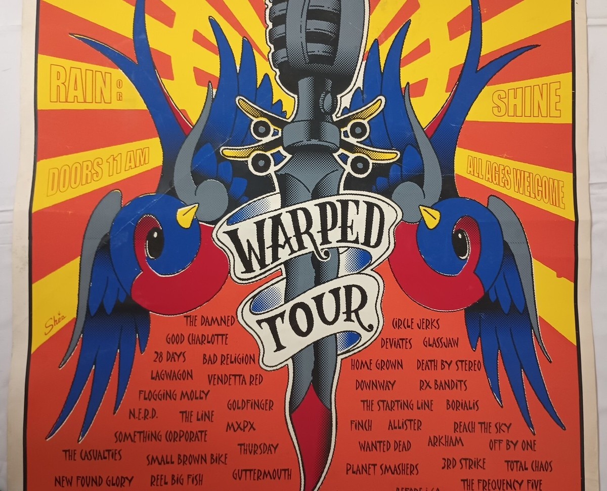 02 Warped Tour Signed/Numbered Poster Various Bands Bad Religion