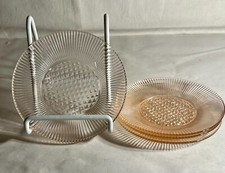 4 Jeannette Pink Homespun 4 1/2" Child's Tea Set Plates