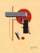 Revolutionary Process : El Lissitzky 1923 Print  Russian Constructivist Abstract
