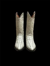 White Texas Legacy Alligator Boots