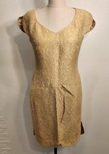 Vintage Deborah Johnson New York Gold Yellow Paisley Dress