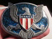 VINTAGE AMERICAN EAGLES WITH SPARKLES BELT BUCKLE - GW-14