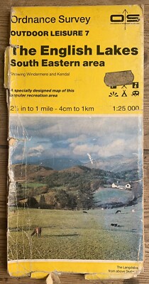 OS Ordnance Survey Outdoor Leisure Map - ENGLISH LAKES, SOUTH EASTERN AREA, 1989