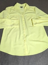 Talbot's Women's Top | Size 8 | Yellow Sheer Button Down