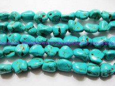 New Natural 10-12mm Blue Turquoise Gemstine Irregular Loose Beads 15 in