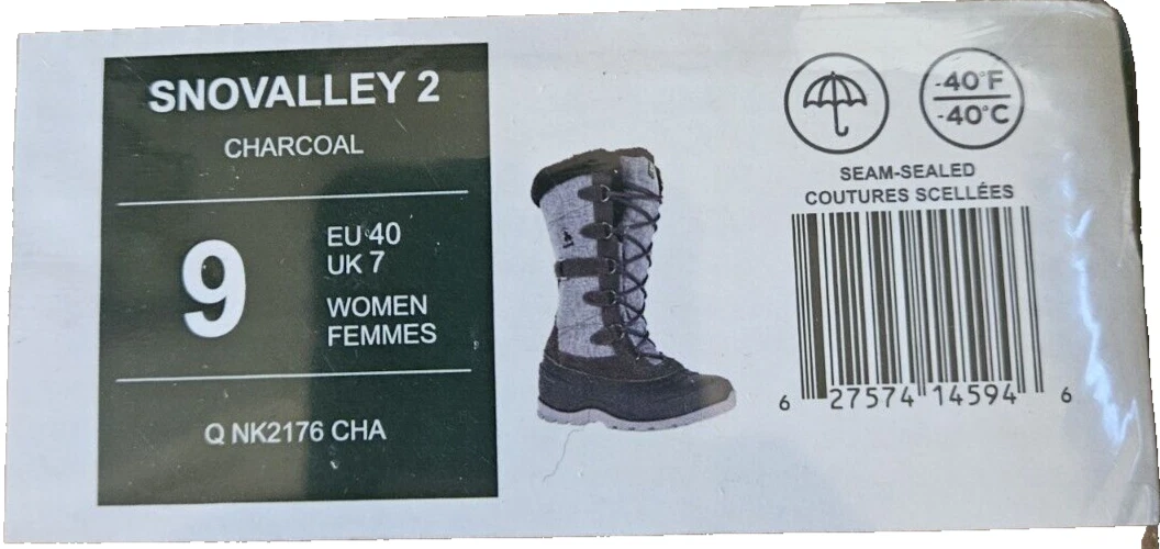 Kamik Women's SNOVALLEY2 Snow Boot, Charcoal, US 9 Women/UK 7/EUR 40