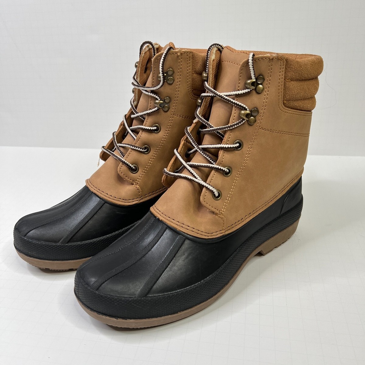 Goodfellow & Co Brown and Black Men’s Rain & Snow Boots BRAND NEW Goodfellow Duck Boots Mens 8 Tan Brown Atley Lace Up Water  main image 2