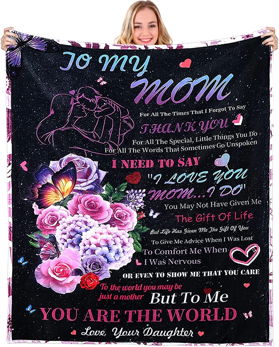 Gifts for Mom, Birthday Gifts for Mom, Blanket to My Mom Gift from