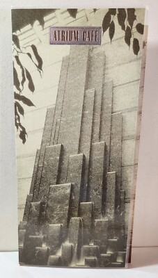 Atrium Cafe restaurant menu Greektown, Detroit, Michigan, laminated, history
