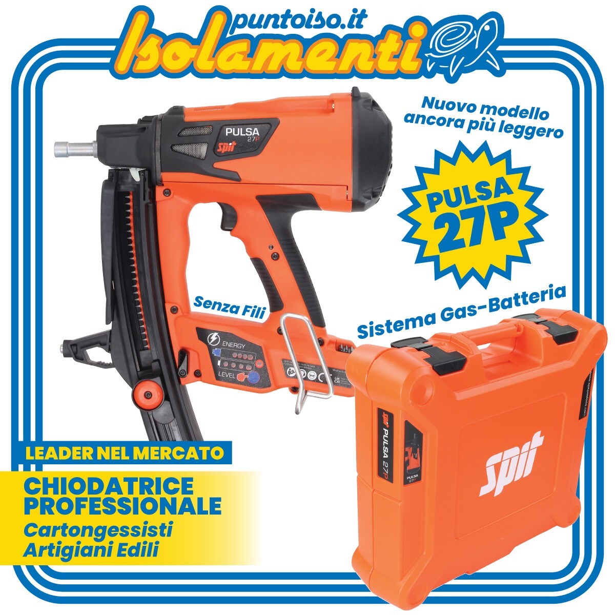 Chiodatrice Sparachiodi Professionale Spit Pulsa 27P Fissaggio Guide e Profili