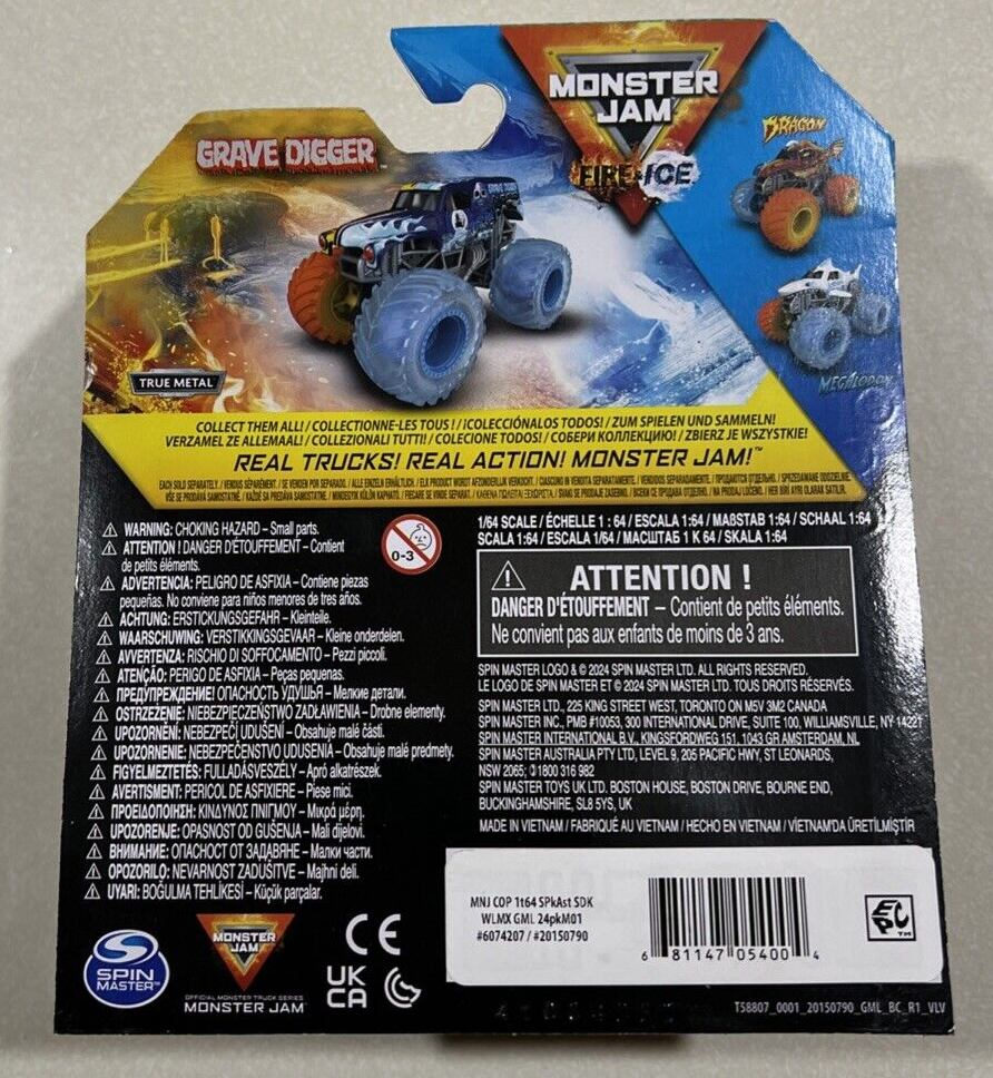 NEW 2024 Spin Master Monster Jam Fire & Ice Series GRAVE DIGGER | eBay