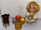 Vintage Storykins GOLDILOCKS Doll Set Liddle Kiddles Era Hasbro Table Bowls Bear