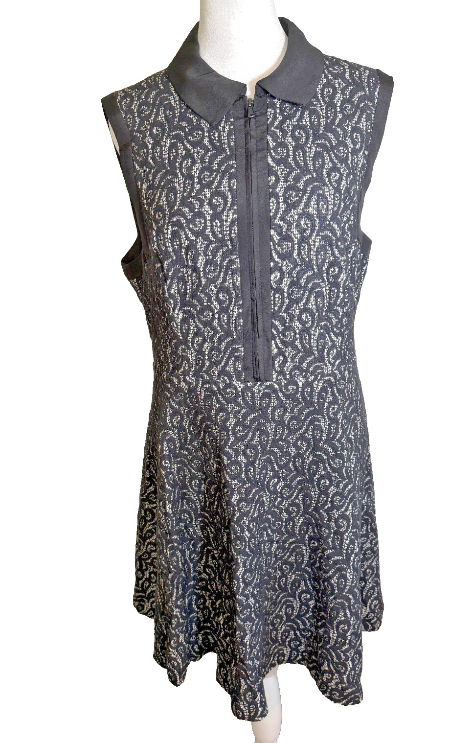 Betsey Johnson Dress Women’s Size 14 Fit & Flare Sleeveless Black Lace Collar
