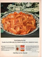 Vintage advertising print Food Chef Boy-ar-dee Beef Ravioli Beef filled pies 64