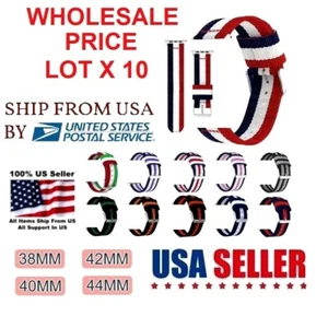 LOT 10 NYLON Band Strap For Apple Watch iWatch 38/42/40/44m ADJUSTABLE LENGHT