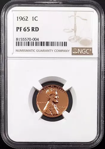 1962 Proof Lincoln Cent certified PF 65 RD by NGC! sku 70004
