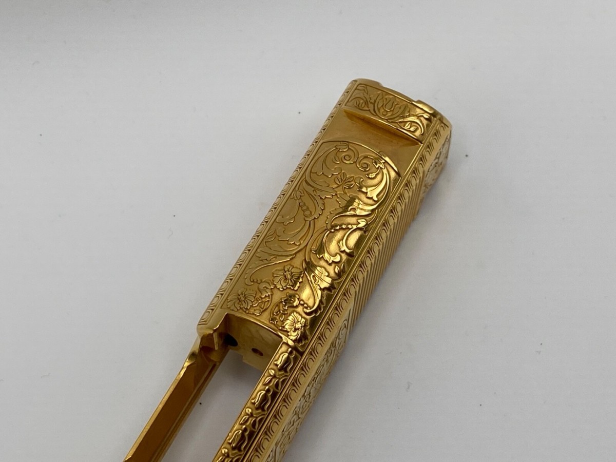 Deep laser engraved 1911 government slide and accent kit 24k gold
