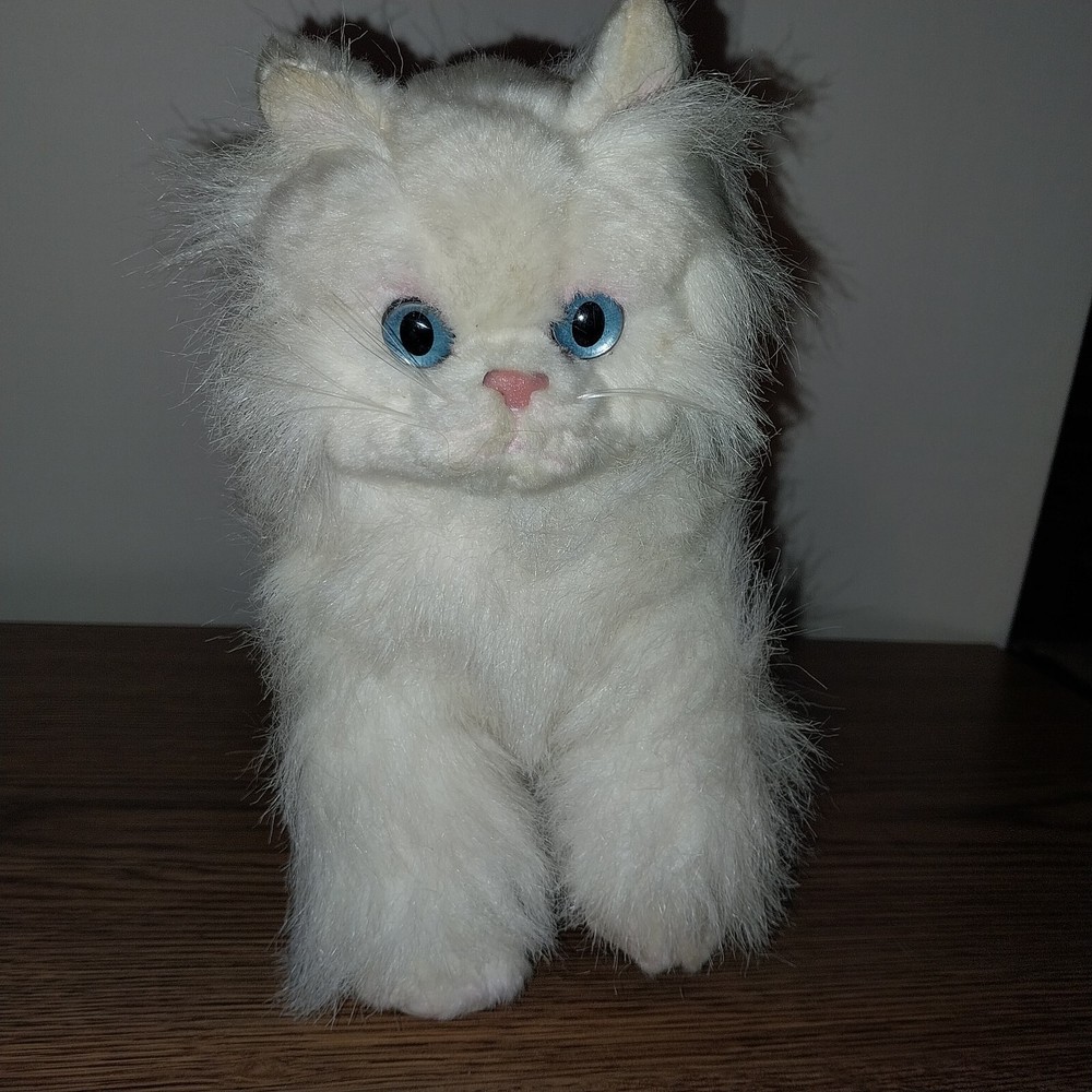 My Twinn Poseable White Persian Stuffed Cat Toy with Blue Eyes