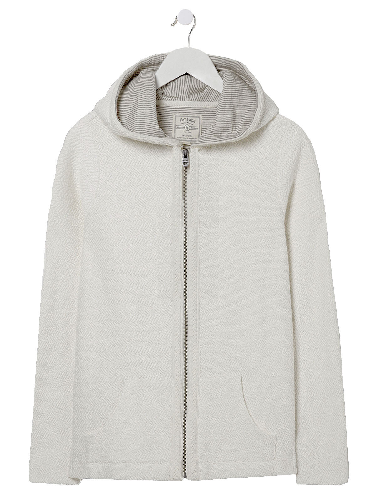 Ladies Fat Face Ivory Hemsby Zip Through Hoodie (Without Drawstring) - RRP £50.0 image 5