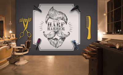 3D Creative E966 Hair Cut Barber Shop Wallpaper Mural Wall Print Murals CA Erin