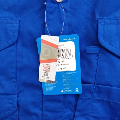 Columbia PFG Herren S Florida Alligatoren belüftet Angelhemd Taschen blau bestickt - Bild 6 von 11