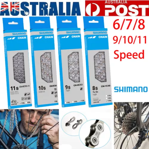 6/7/8/9/10/11 speed FOR Shimano chain HG54/95/701 Deore MTB Road Bike 116 Link - Picture 1 of 10