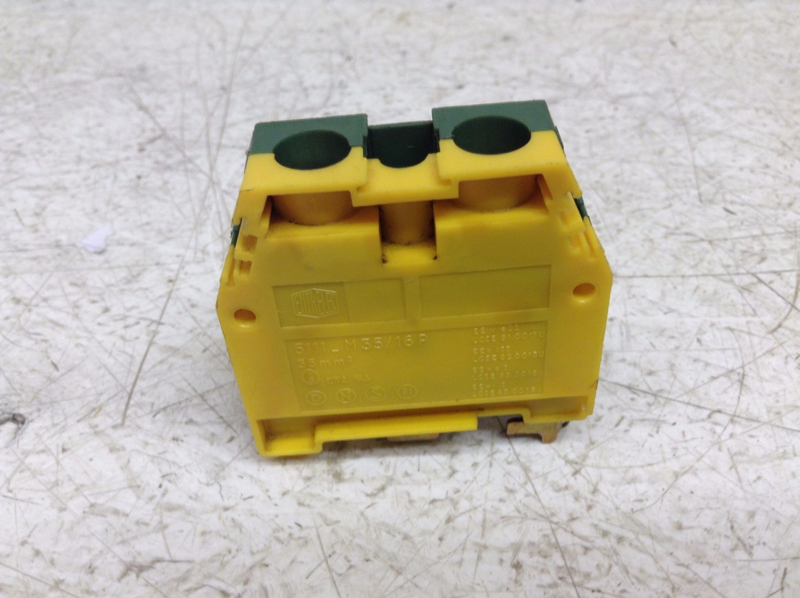 Entrelec 5111_M35/16P Green Yellow Wire Terminal Block 5111M3516P