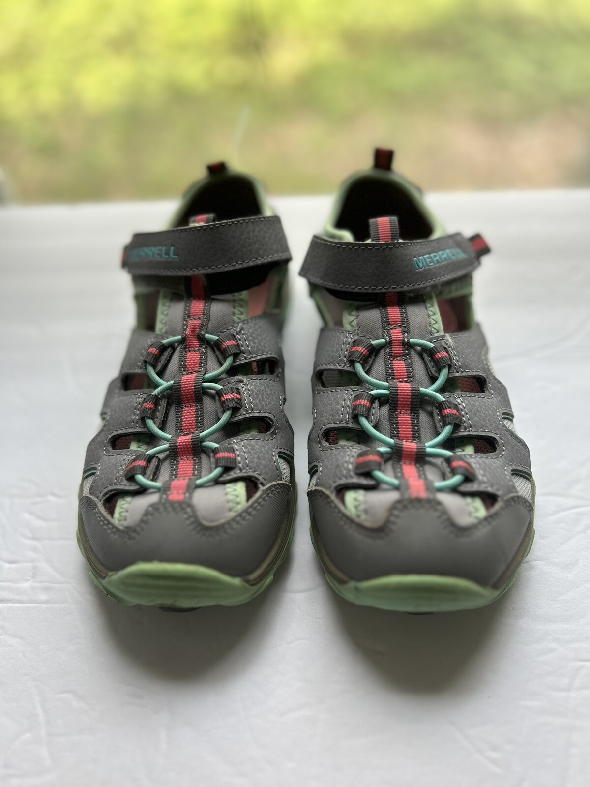 MERRELL ML H2O scarpe da acqua escursionista grigio acqua e rosa taglia 5M UK 4 EU 36 immacolate