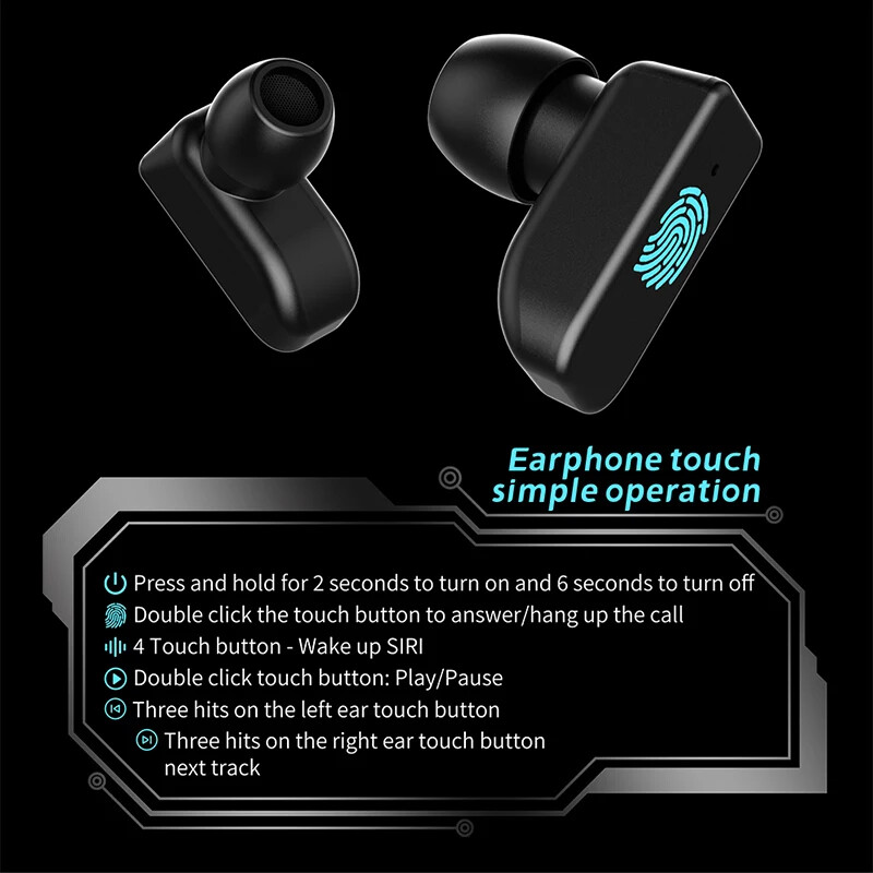 TWS GT5 buds Bluetooth Headset 2-in-1 Men's Smart Watch AMOLED