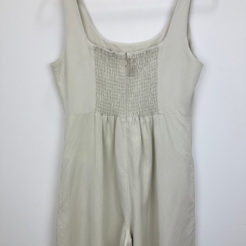Madewell Wide Leg Jumpsuit Drapey Twill Muted Stone Beige Minimalist US 6 NWT - Picture 16 of 20
