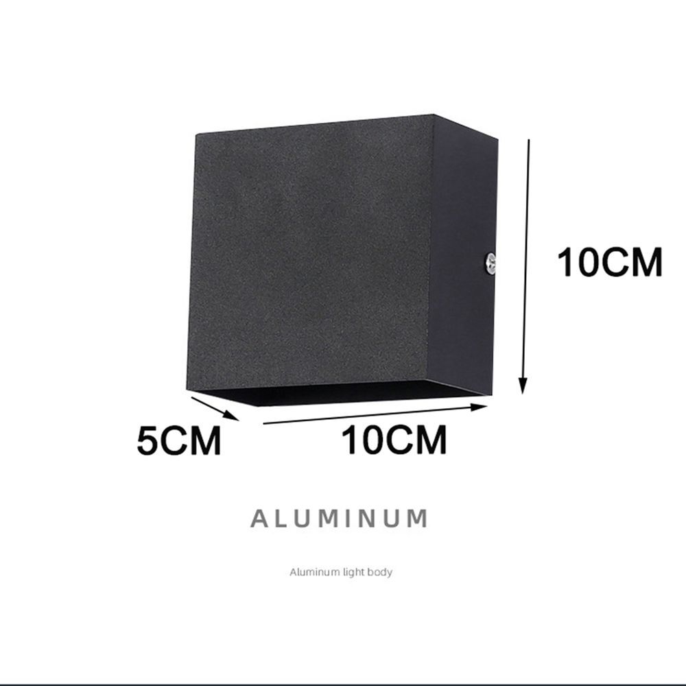 Indoor Outdoor Lamp White/Black Cube Modern Fixture Lighting LED Wall