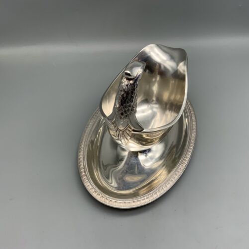 Christofle France Gallia Malmaison Silver-Plated Sauce Boat Eagle Handle 20th C - Picture 3 of 6