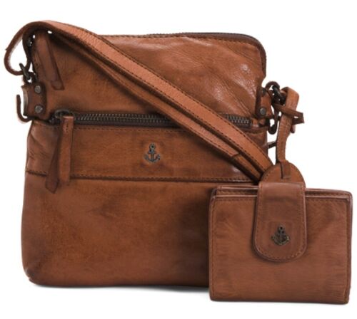 NWT HARBOUR 2ND Genuine Leather Crossbody Phone Bag Handbag Purse