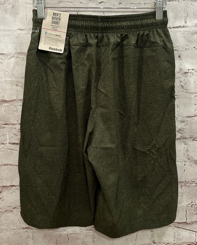 REEBOK Hombre Estampado Tejido Corto Talla S Atlético 10" Entrepierna Speedwick Verde Ejército - Imagen 4 de 5