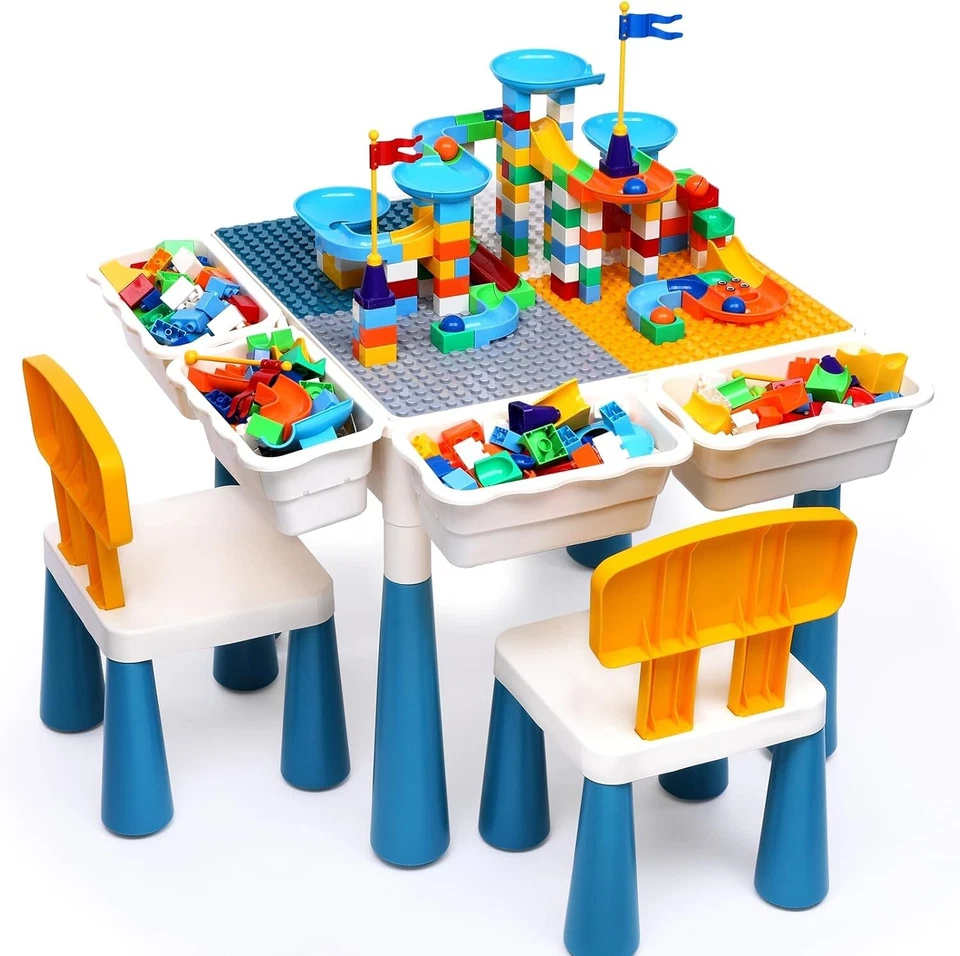 Juego de mesa y silla de juego 7 en 1 para niños pequeños - Experiencia de aprendizaje segura y atractiva Foto 3 de 4