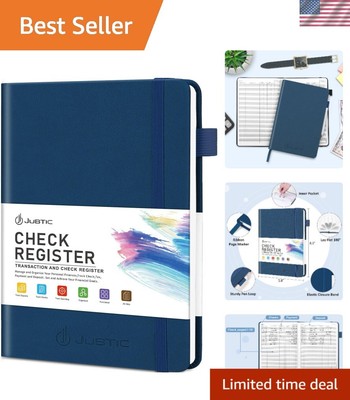 Compact A5 Check Register and Ledger Log Book for Business & Personal Finances
