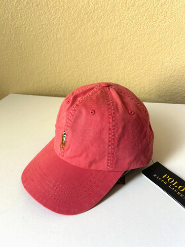 Polo Ralph Lauren Baseball Cap One Size Adjustable Red w/Multicolor Pony NWT