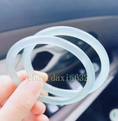 Natural ice Green  Blue oil blue agate fine round strip 6mm jingle bracelet
