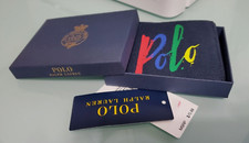Polo Ralph Lauren Men's Logo Card Case, Slim Navy Canvas CARD HOLDER Wallet